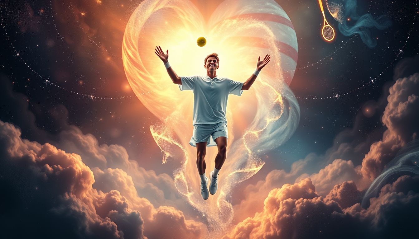 Rêver de gagner un match de tennis symbolise réussite et reconnaissance sociale.