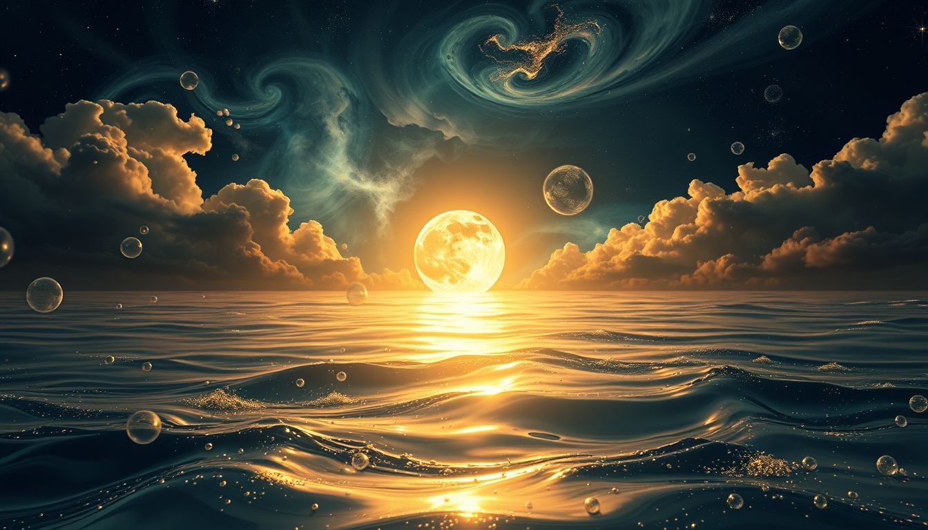 La pleine lune sur l'eau révèle l'intuition et émotions cachées.