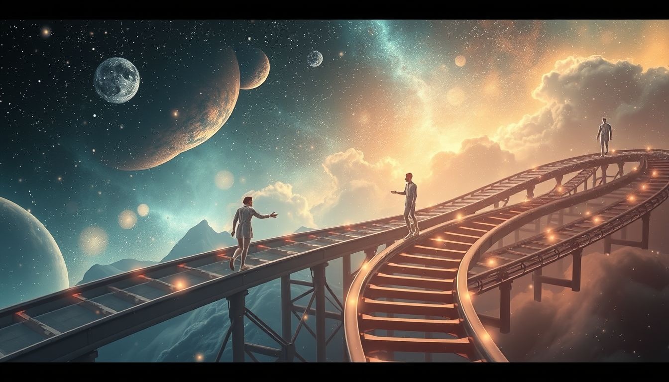 Rêver de montagnes russes avec un inconnu symbolise aventures et transformations intérieures.