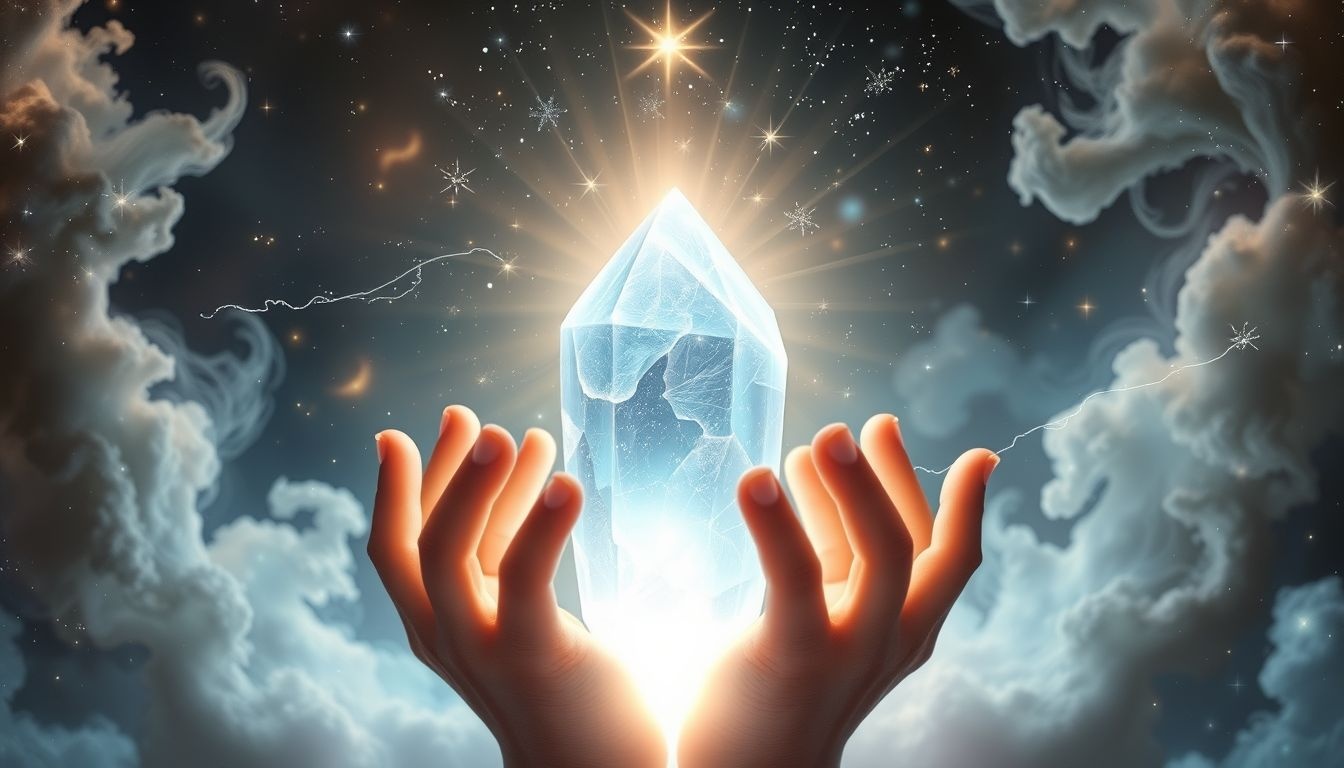 Rêver de cristal de roche symbolise protection et énergie amplifiée.