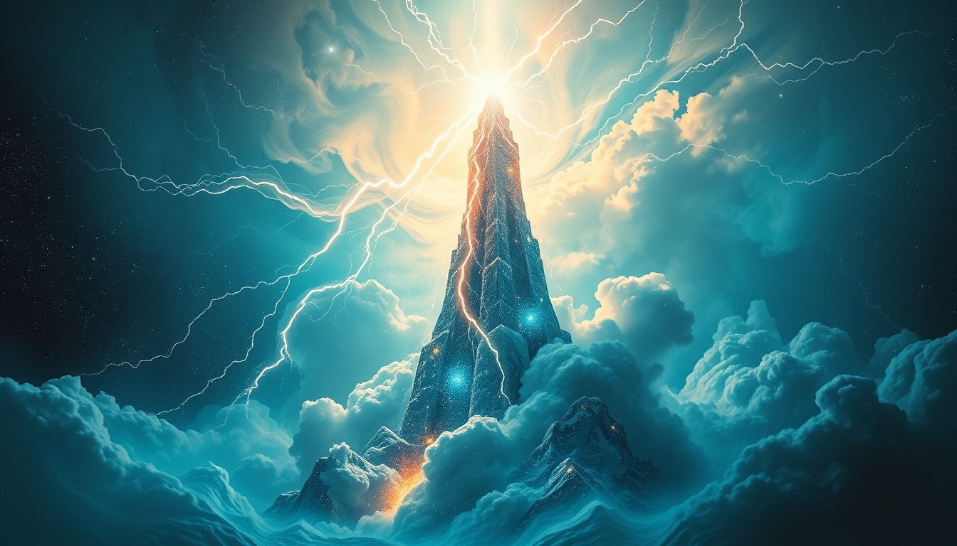 Être du tonnerre symbolise une force destructrice ciblant un édifice.