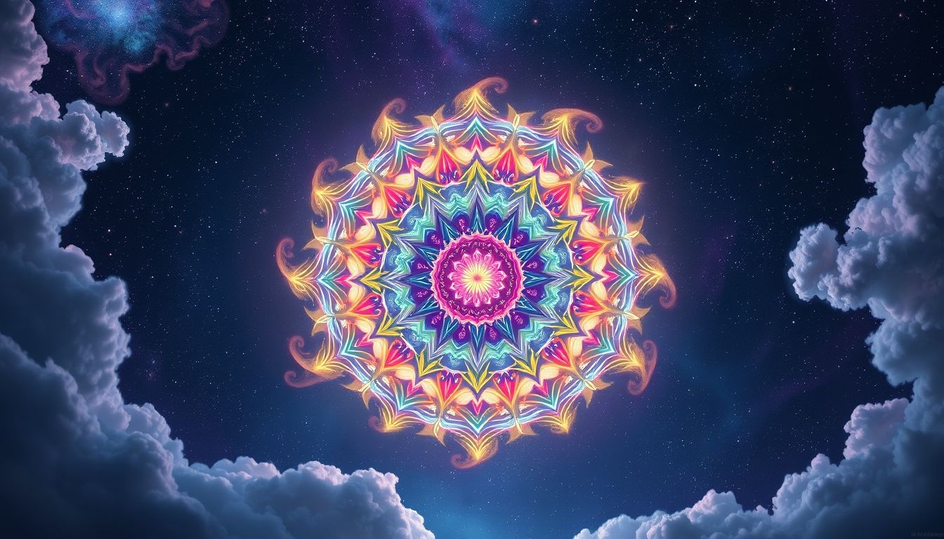 Rêver d'un mandala coloré symbolise l'harmonie intérieure retrouvée.