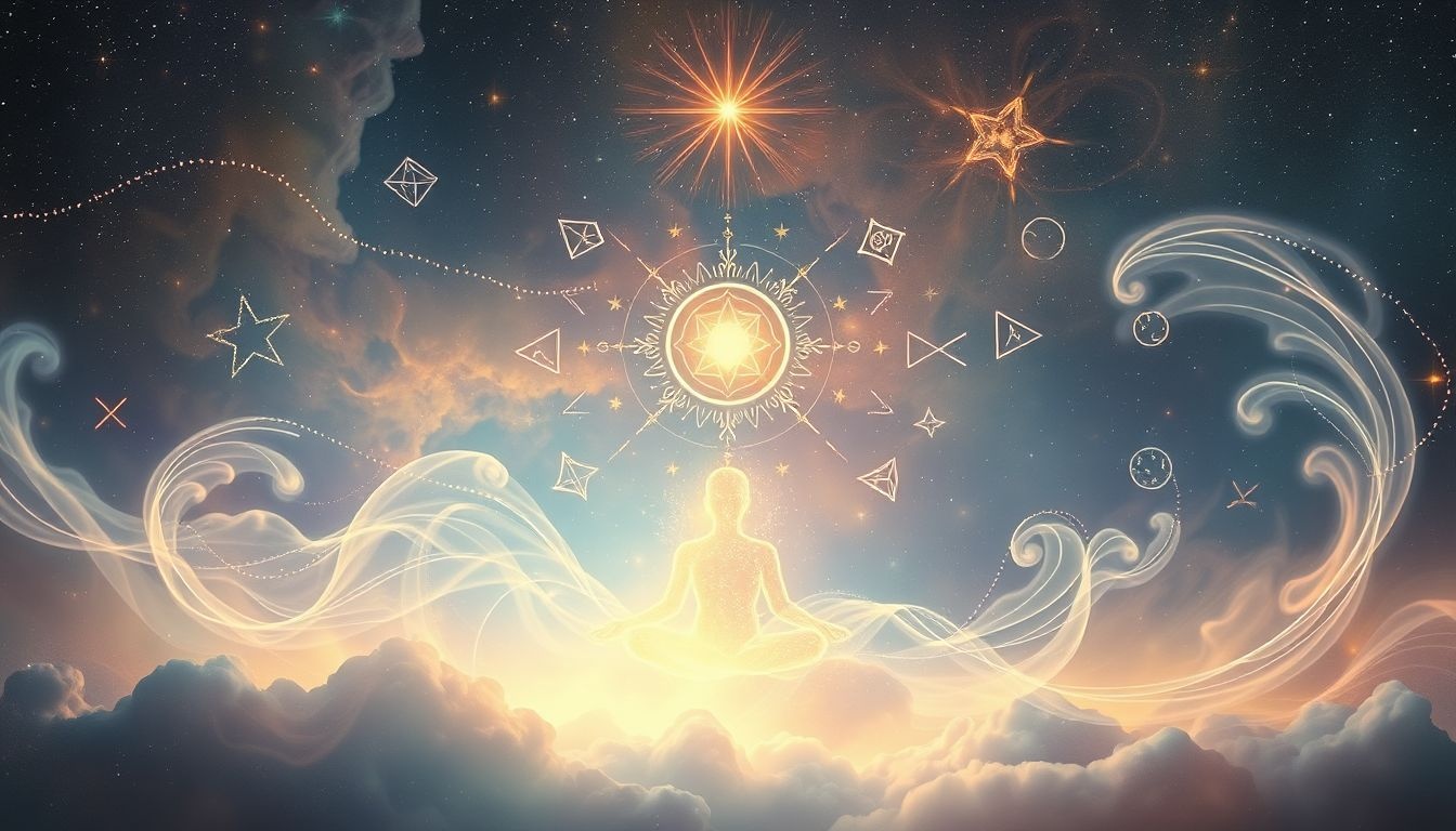 La méditation révèle des symboles cachés dans les rêves tourbillonnants.