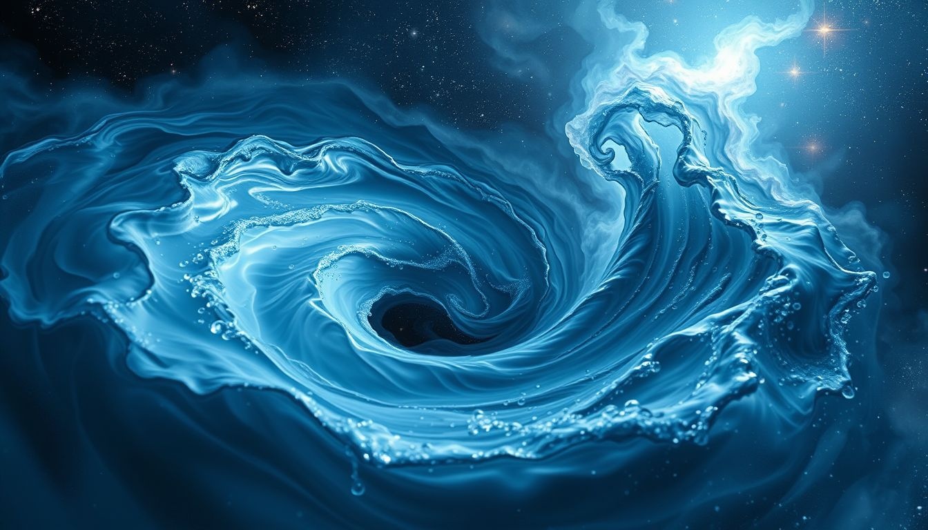 La tornade d'eau symbolise la tempête émotionnelle intérieure refoulée.