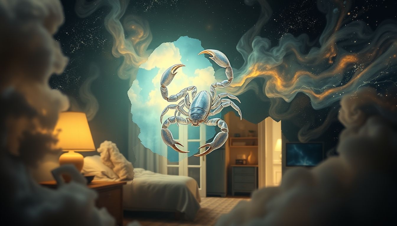 Un scorpion domestique symbolise tensions familiales et danger caché.