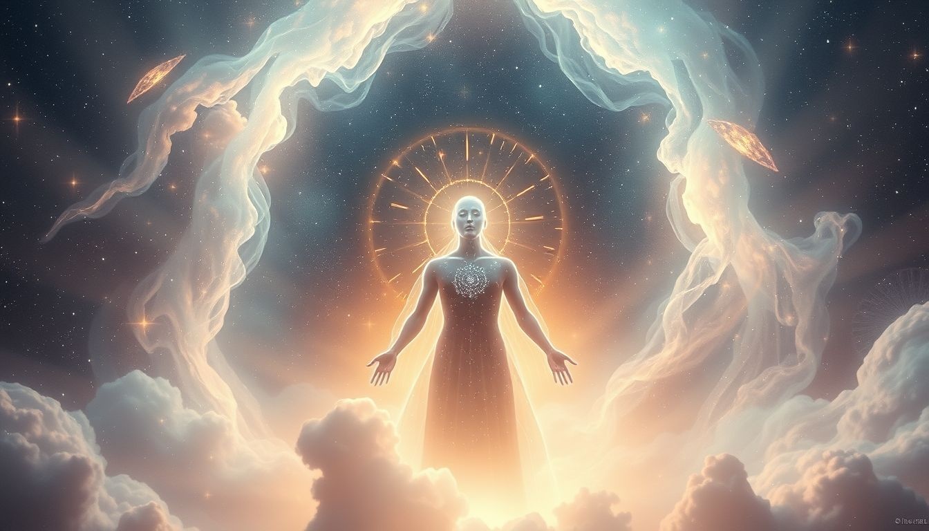 Les éclats lumineux symbolisent souvent une protection spirituelle bienveillante.