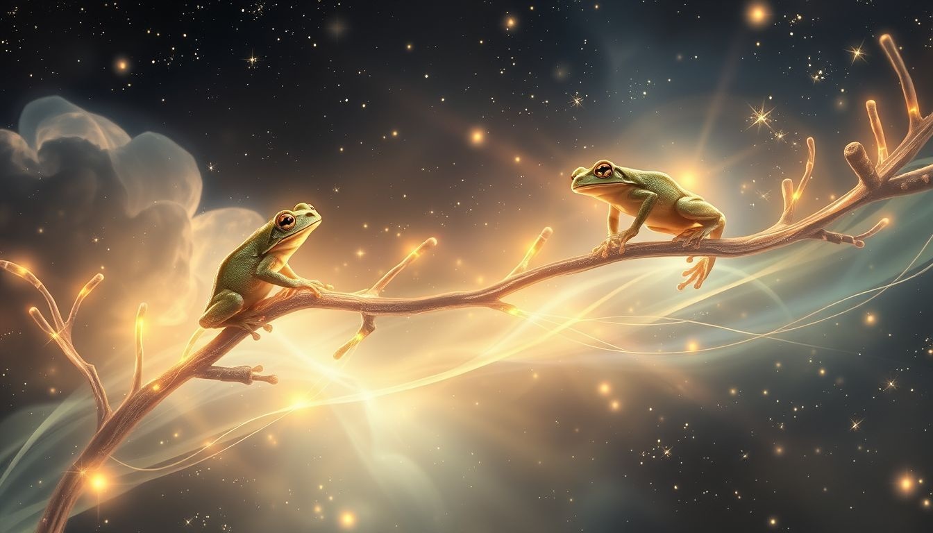 Rêver de grenouilles arboricoles symbolise souvent transformation et intuition.