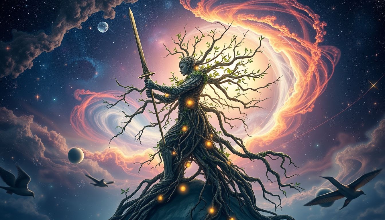 Le chevalier arbuste symbolise courage face aux obstacles personnels profonds.