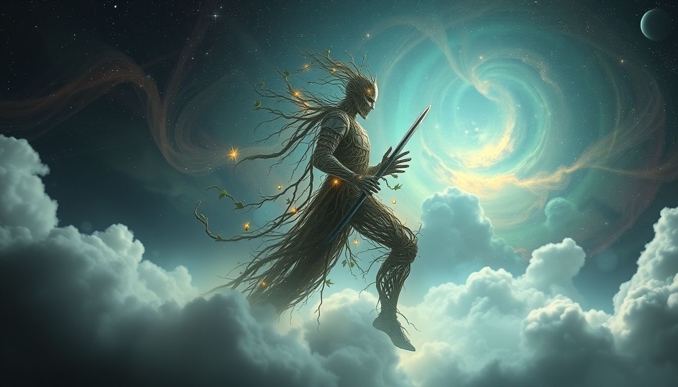 Le chevalier arbuste symbolise la transformation intérieure et la résilience.