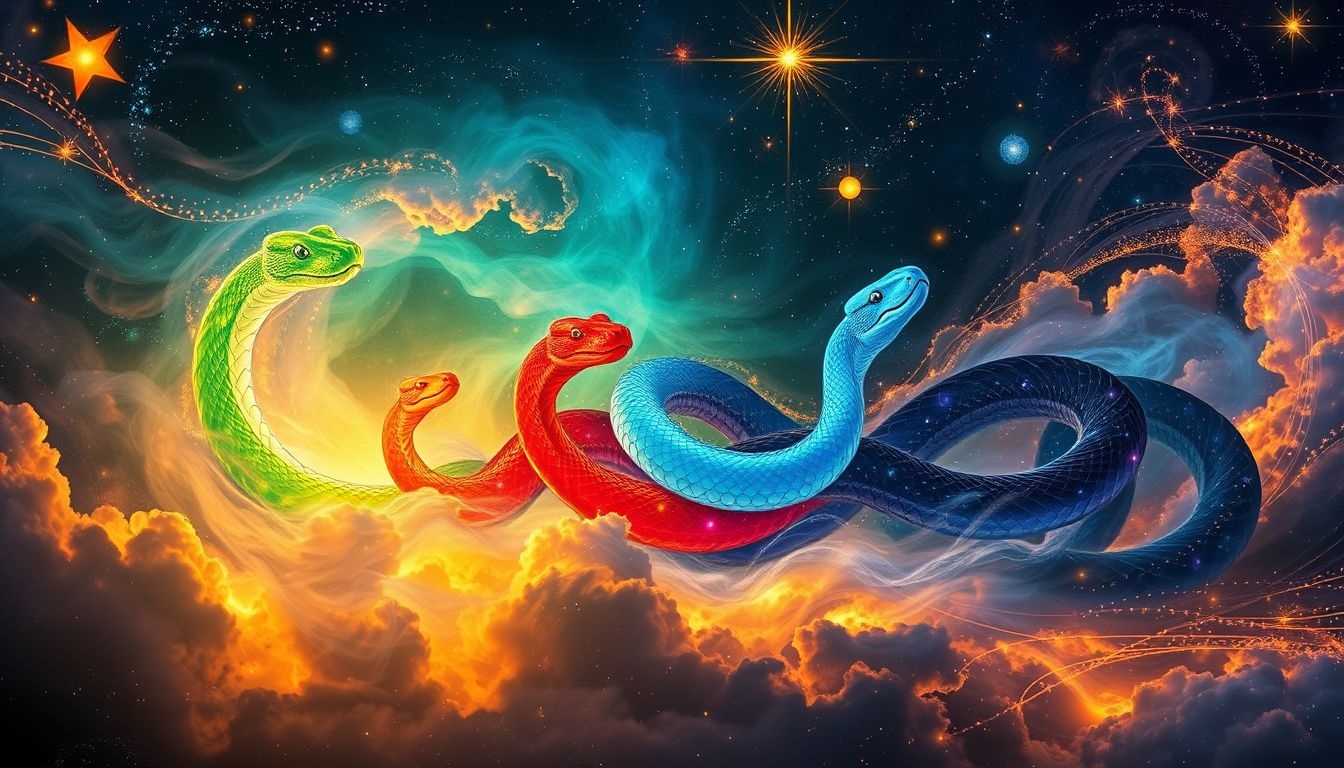 La couleur du serpent influence profondément la signification du rêve.