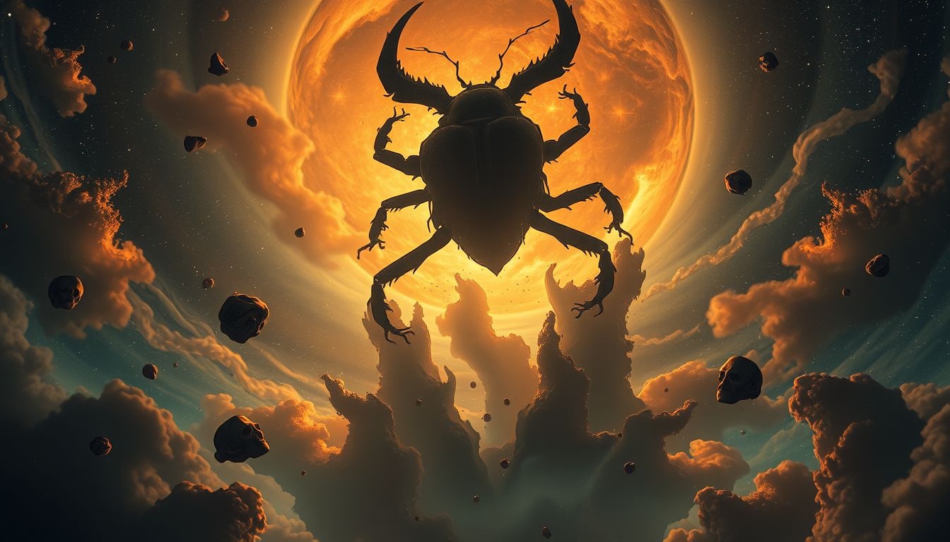 Le doryphore géant symbolise des peurs amplifiées et irrationnelles.