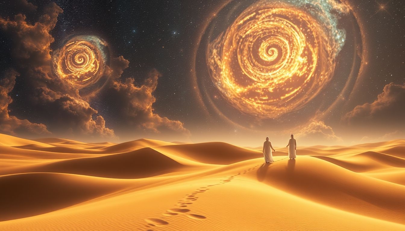 Les dunes symbolisent un chemin intérieur vers la transformation spirituelle profonde.