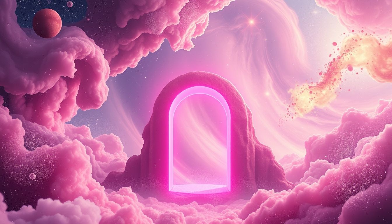 Rêver d'une porte magenta symbolise une transition pleine d’émotions.