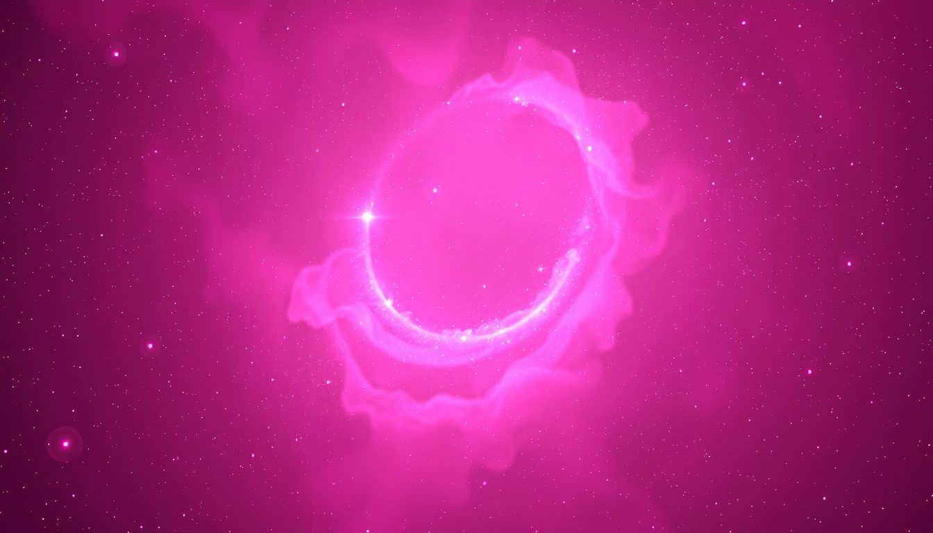 Un sourire magenta symbolise la joie intense et la transformation intérieure.