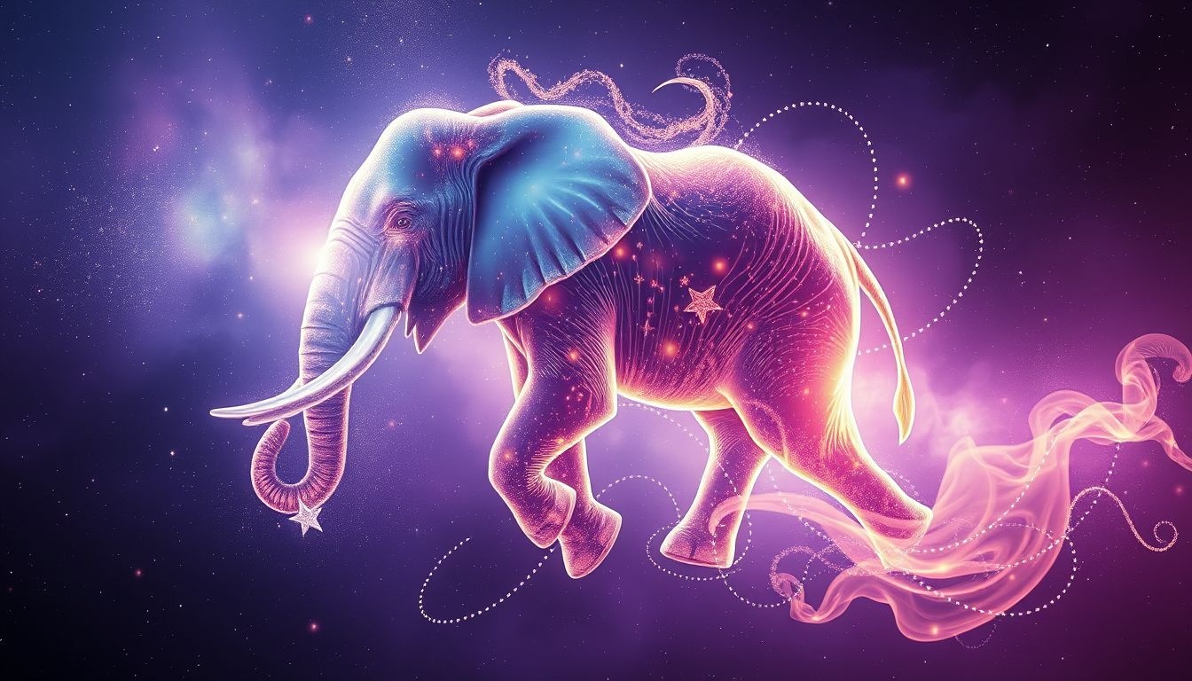 L'éléphant symbolise sagesse, force et prospérité dans les rêves africains.