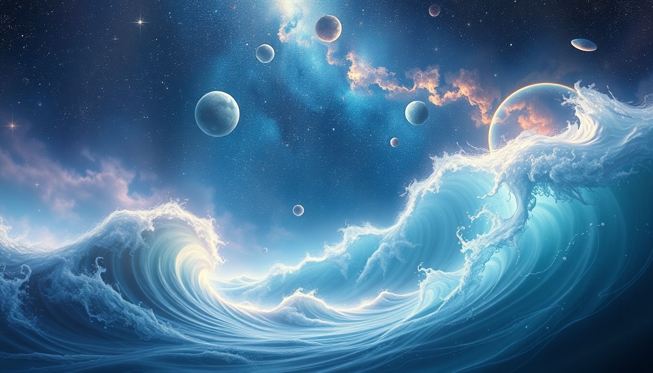 Le flux et reflux symbolisent les cycles émotionnels et renaissances.