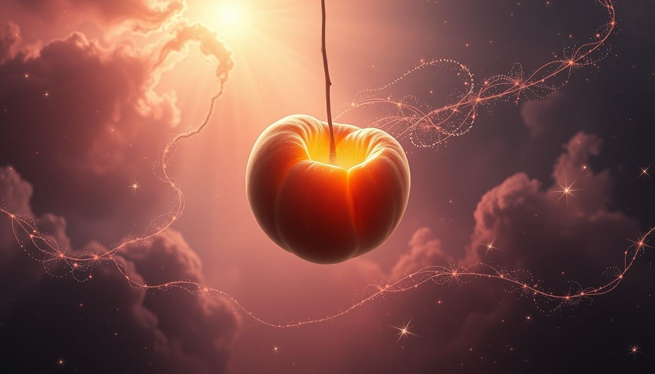 Le noyau de pêche symbolise la renaissance et le potentiel caché.