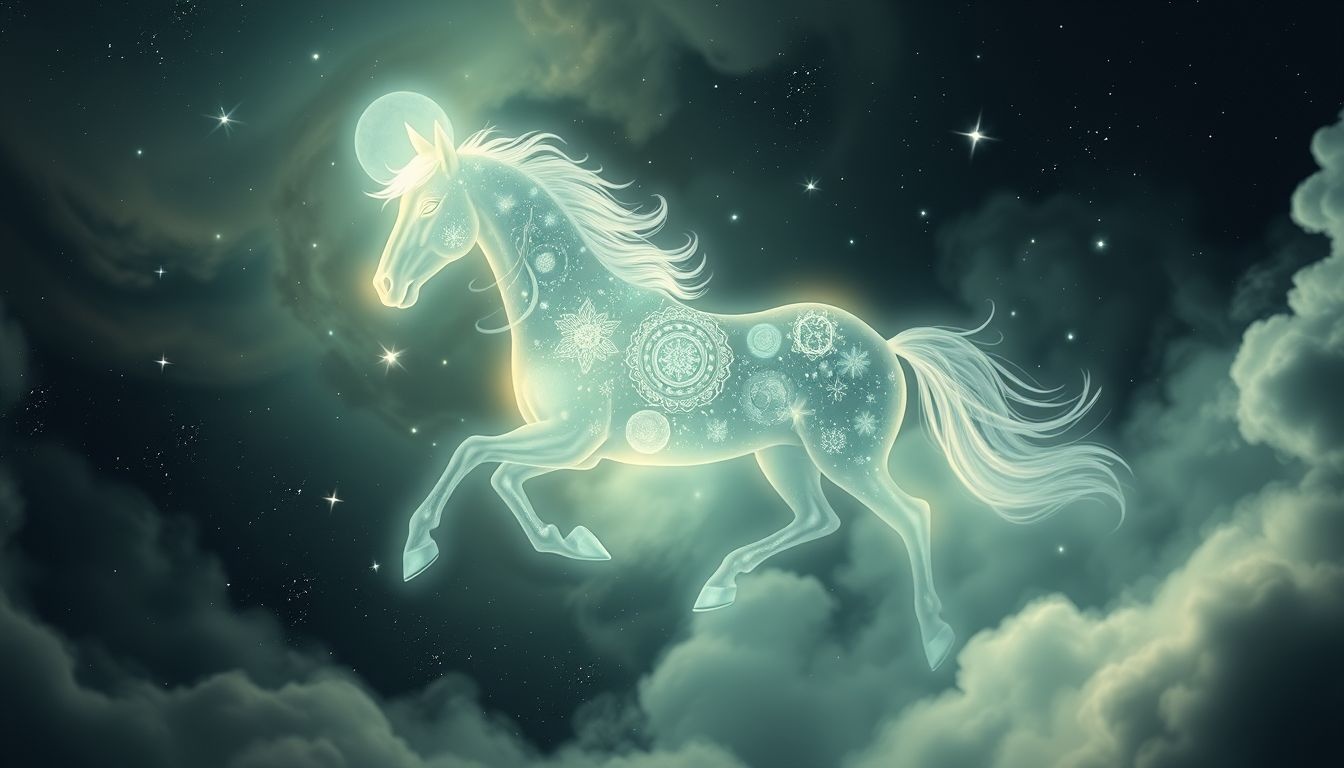 Le vieux cheval symbolise la sagesse et l'expérience accumulée.