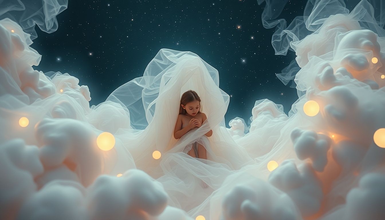 Un peignoir trop grand symbolise l'impression d'être submergé.