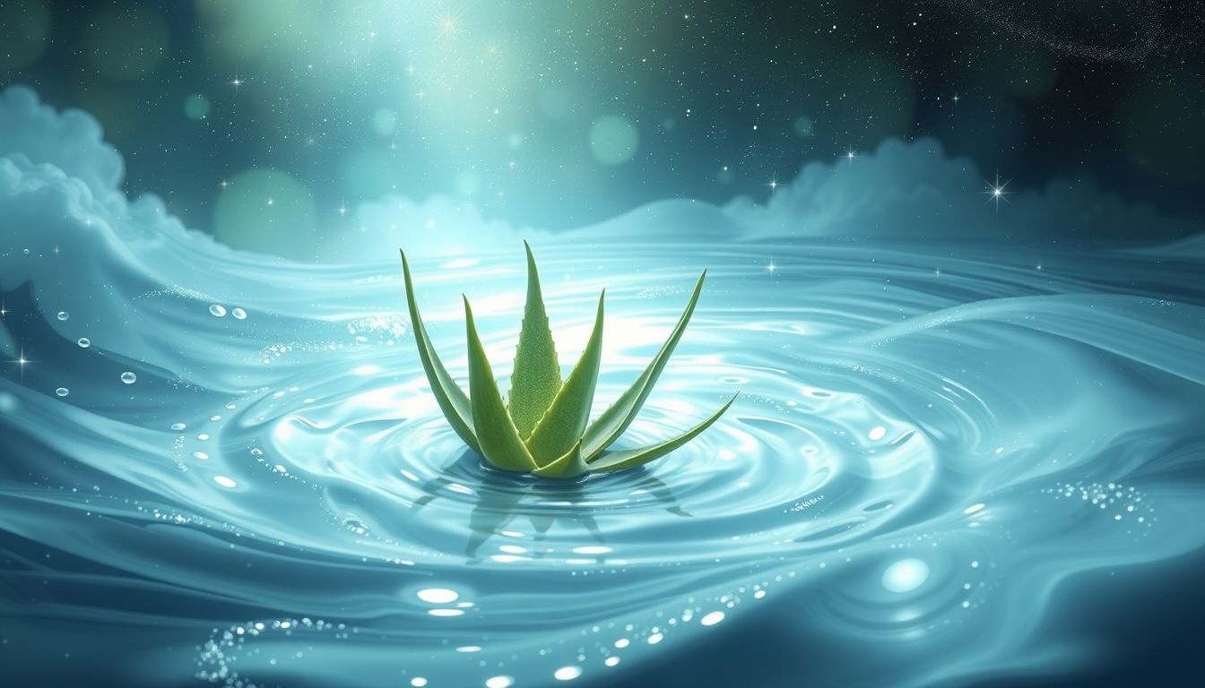 Rêver d'aloès vera et d'eau symbolise guérison et purification intérieure.