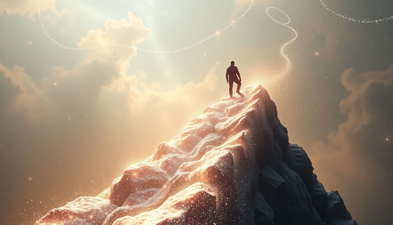 Rêver d'escalader une crête symbolise ambition et persévérance intenses.