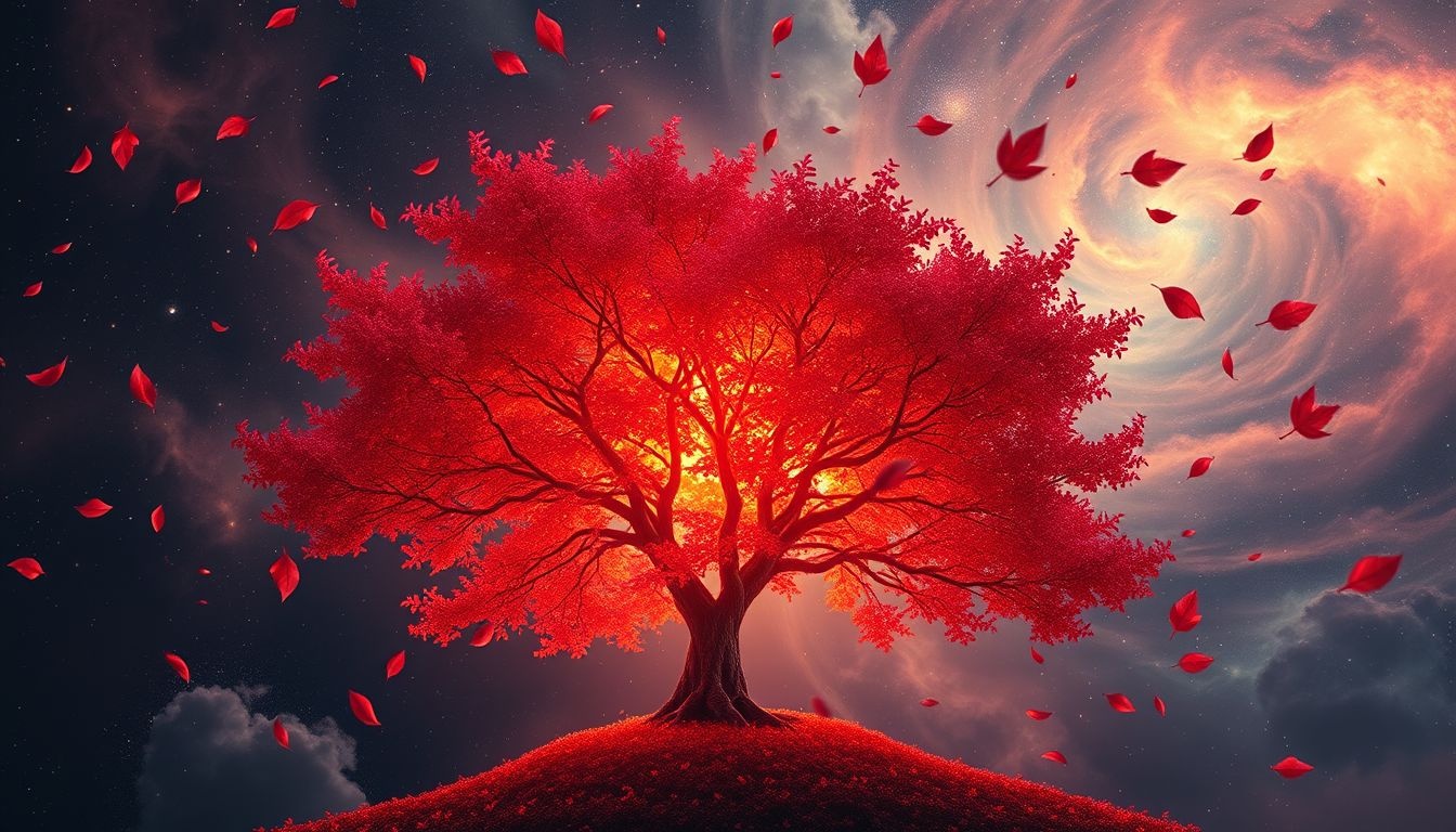 Rêver d'un arbre rouge révèle une passion ardente et profonde.