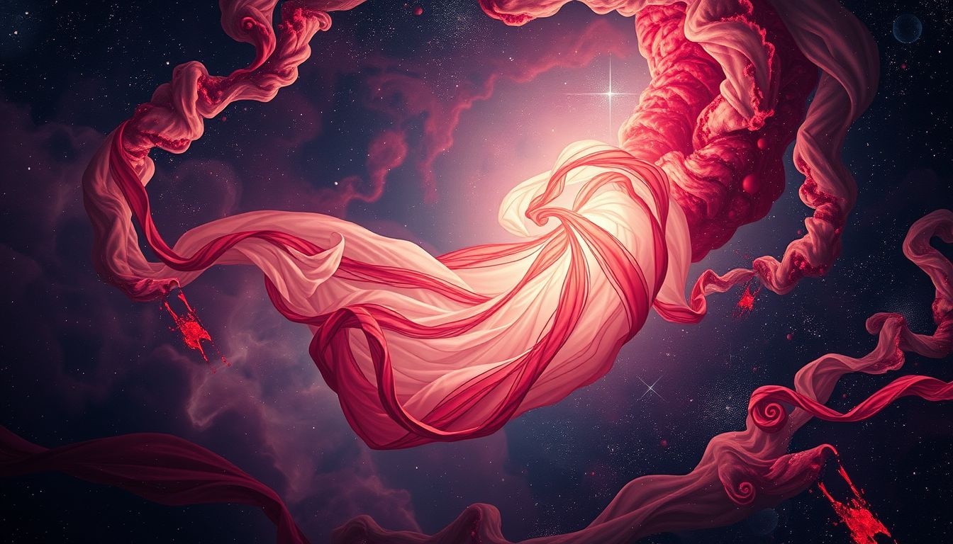 Rêver d'un arrière-faix ensanglanté symbolise un lourd fardeau émotionnel.