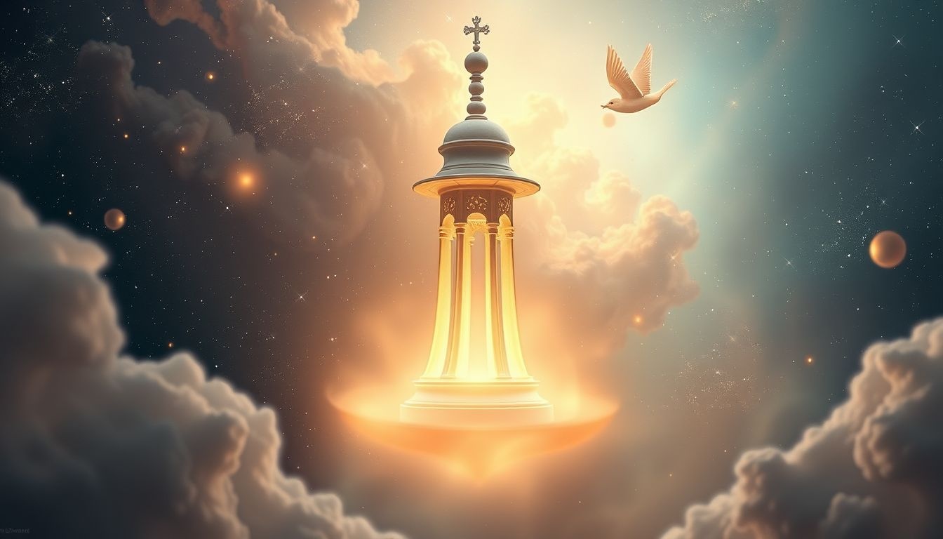 Un clocher qui sonne doucement symbolise paix et équilibre intérieur.