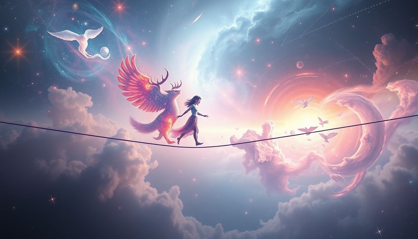 Rêver d’un funambule métamorphosé symbolise votre équilibre intérieur changeant.