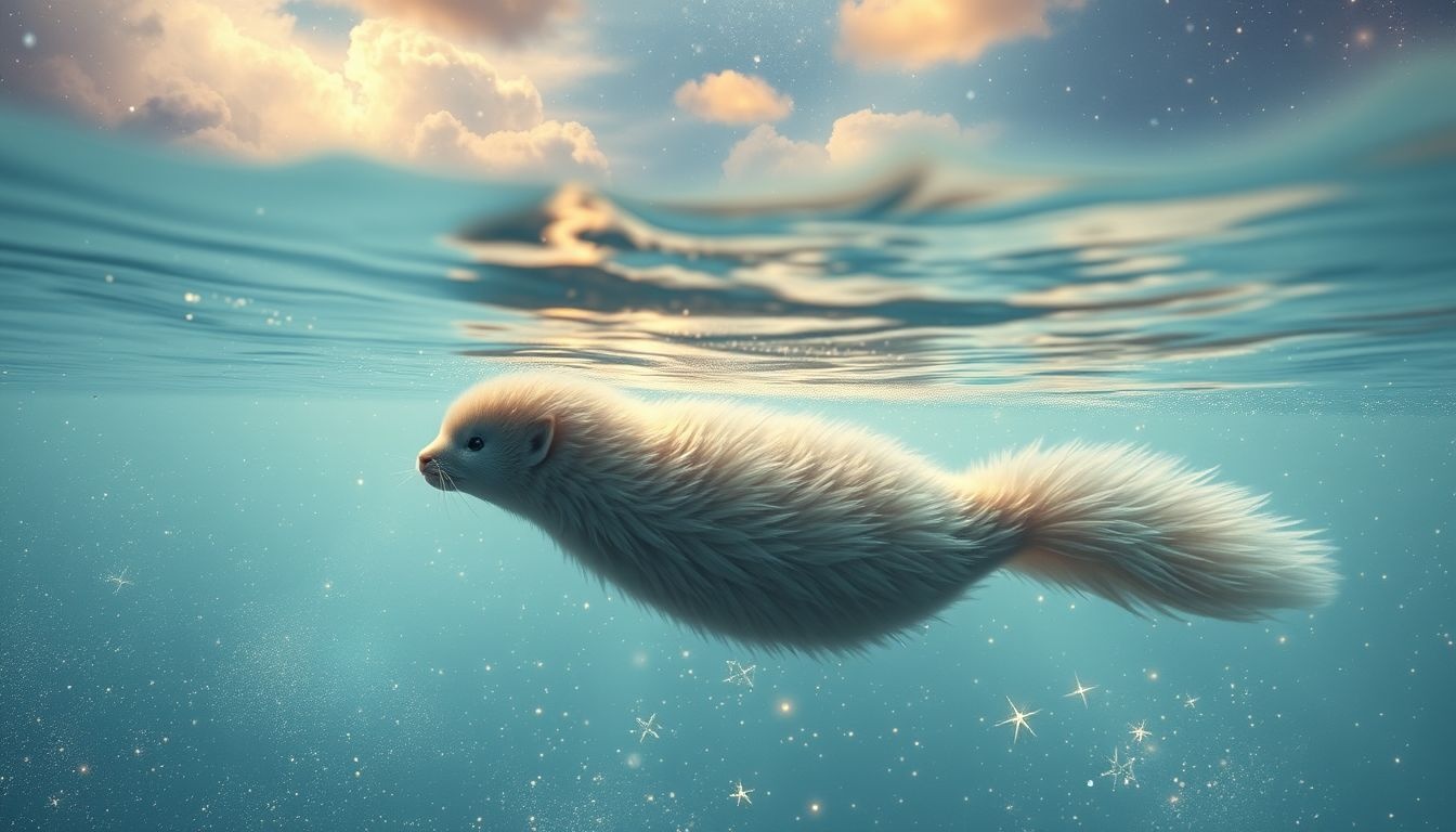 Rêver d'un vison dans l'eau révèle émotions profondes et intuition.