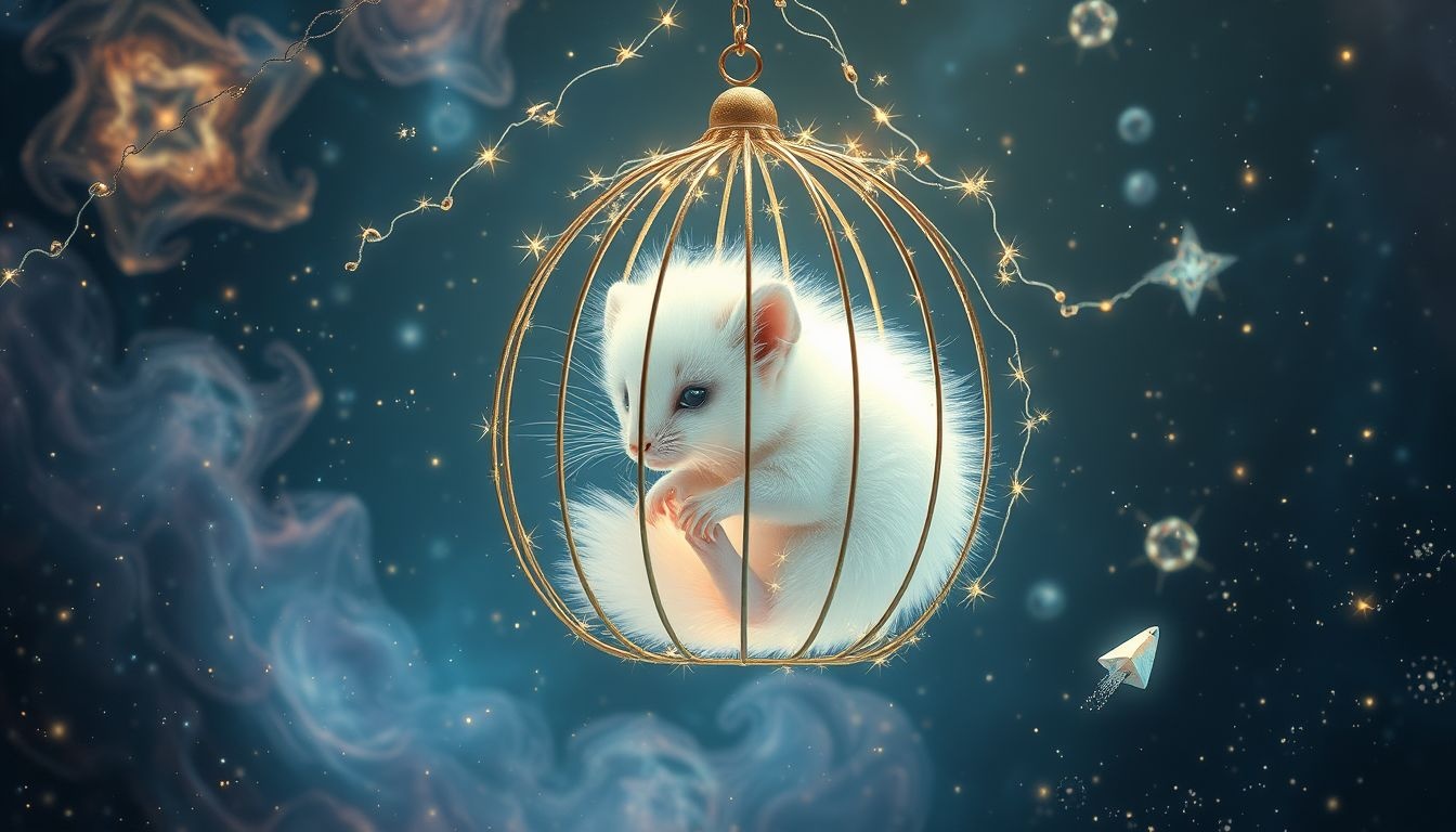 Rêver d’un vison en cage symbolise souvent une liberté entravée.