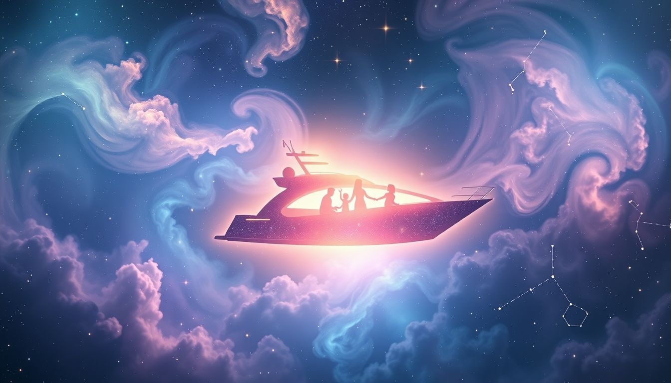 Rêver d’un yacht familial symbolise paix et équilibre affectif durable.