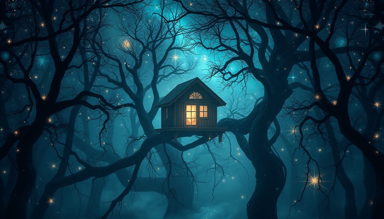 Rêver d'une cabine en forêt symbolise souvent une quête intérieure profonde.