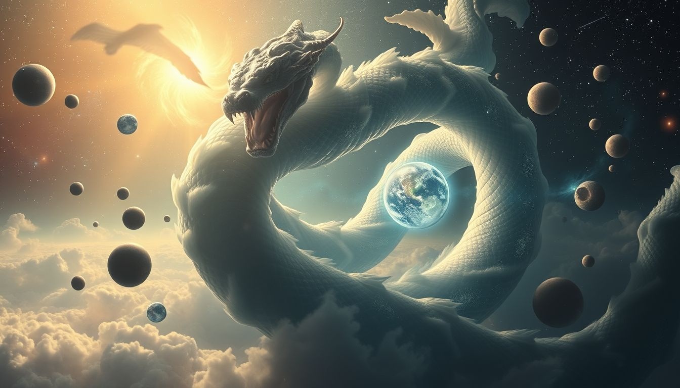 Rêver d'une couleuvre géante reflète des peurs incontrôlables profondes.