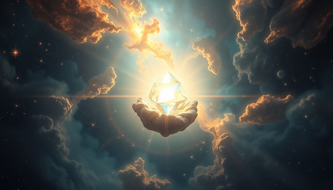 Rêver d'une gemme brillante symbolise souvent la clarté intérieure.