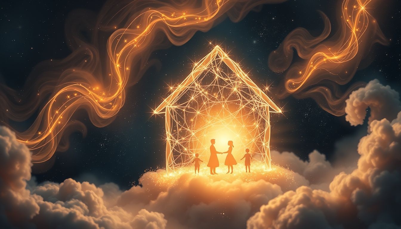 Rêver d'une maison pleine symbolise l'harmonie familiale et sociale.