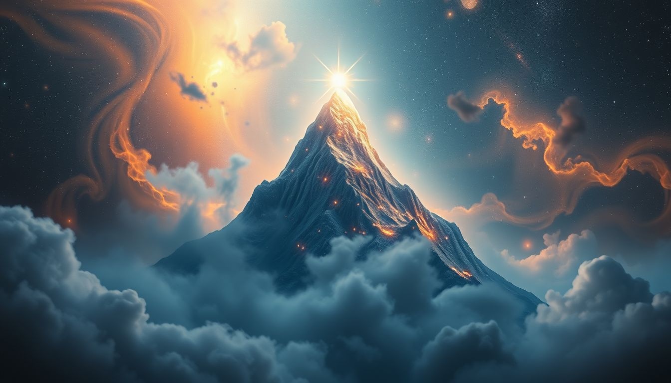 Rêver d’une montagne sacrée symbolise une quête spirituelle profonde.