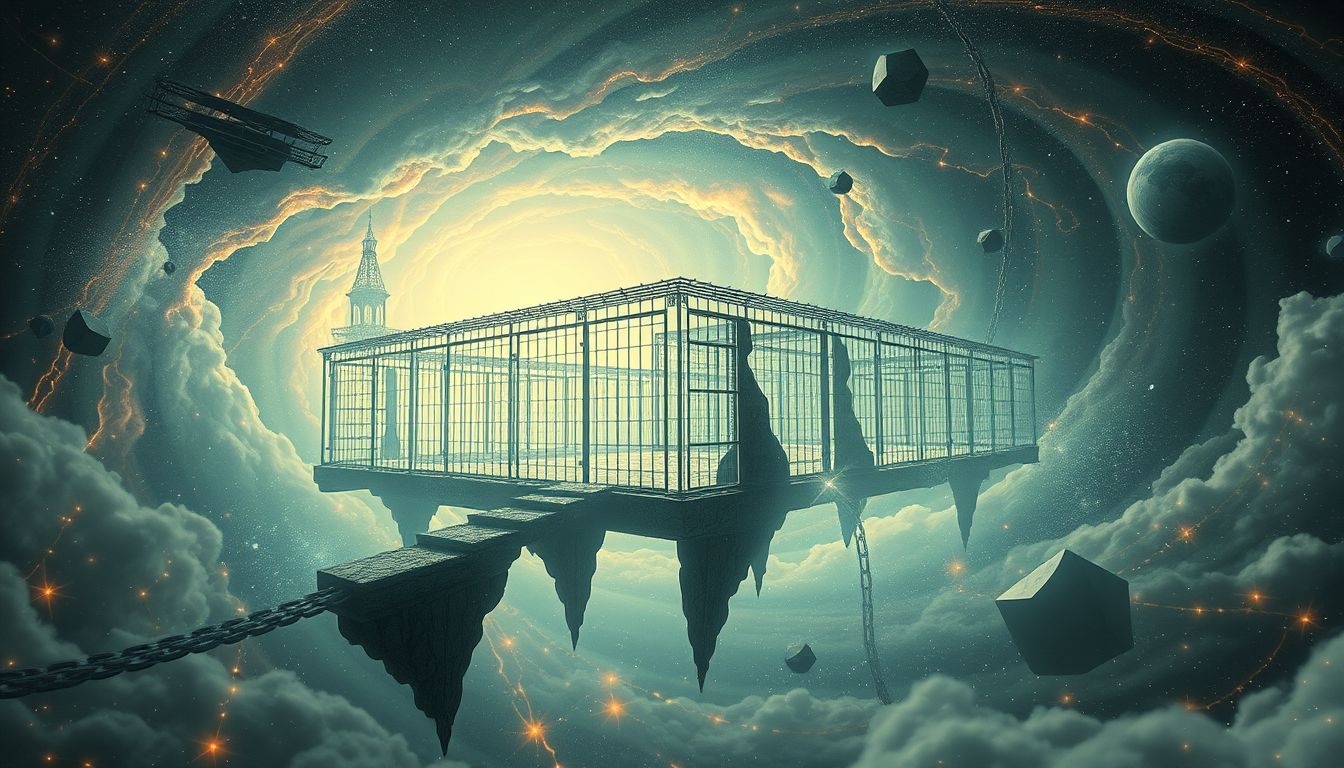 Rêver d’une prison grandissante symbolise souvent la peur d’étouffer.