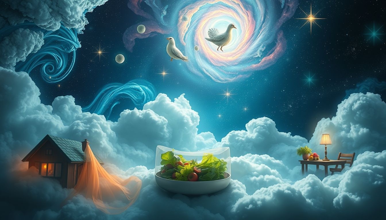 Rêver d'une salade au restaurant symbolise convivialité et partage.