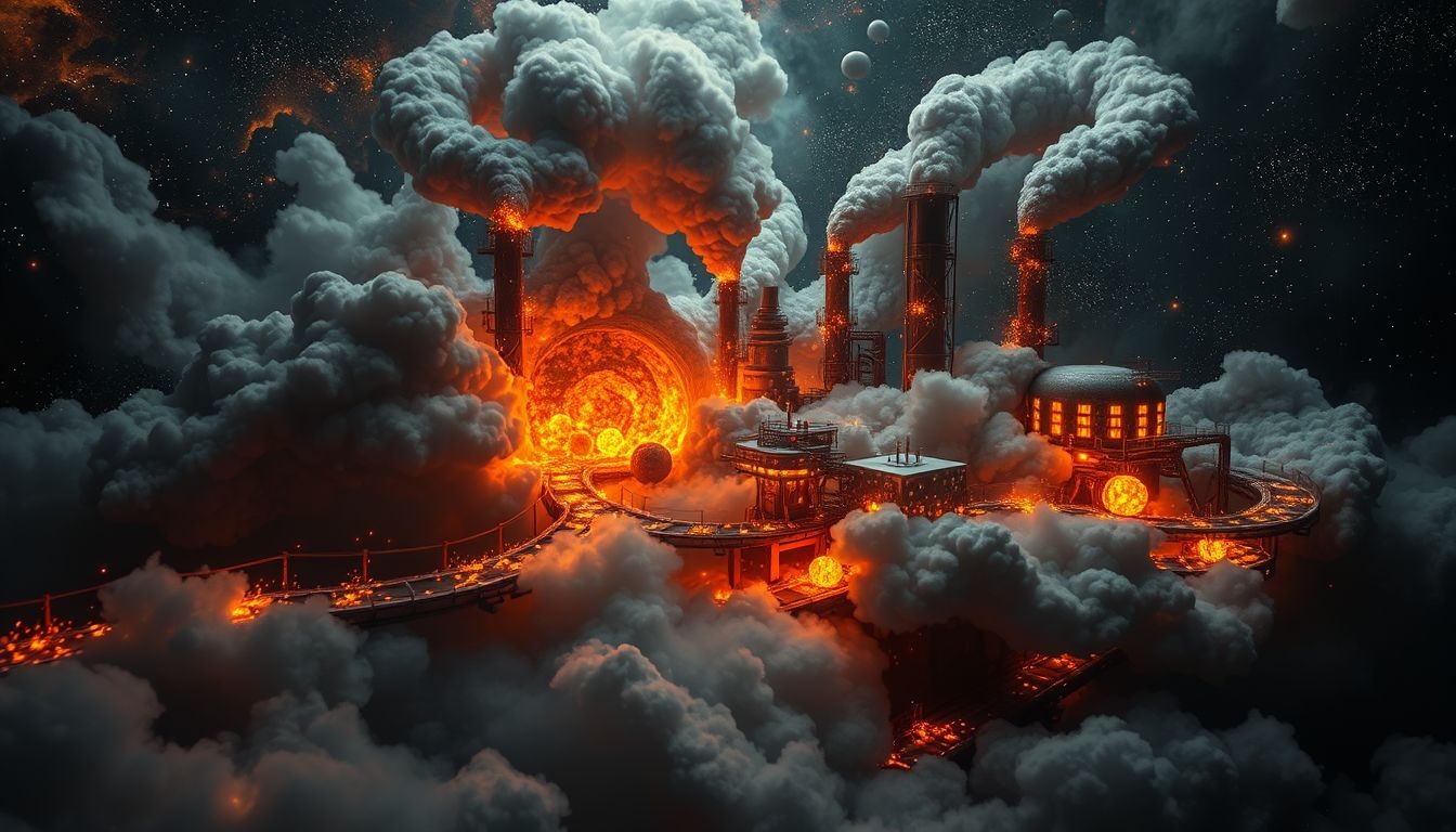Rêver d'une usine de charbon symbolise transformation et énergie brute.