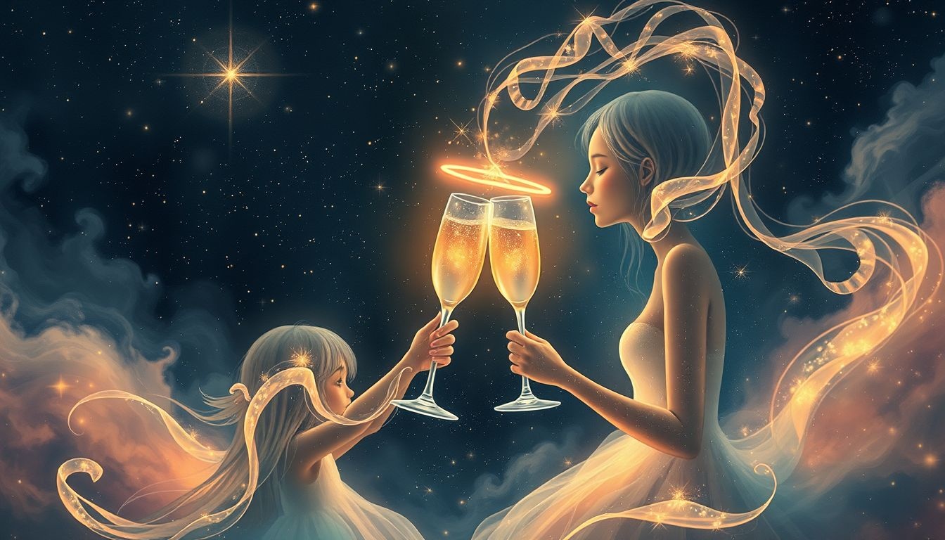 Rêver de champagne en couple symbolise joie et renouveau amoureux.