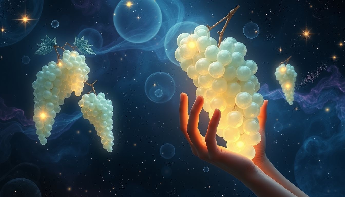 Rêver de cueillir des raisins symbolise abondance et succès imminent.