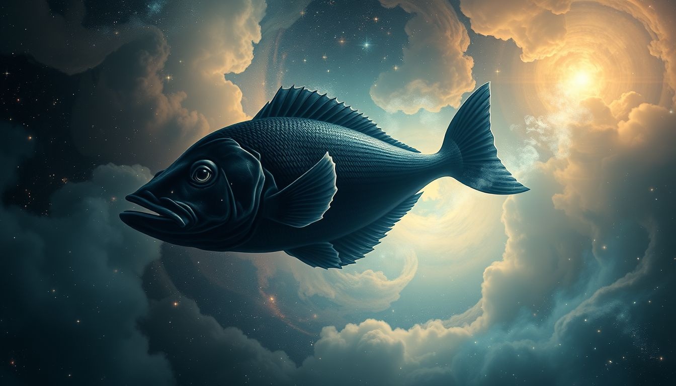 Rêver de flétan noir symbolise mystère profond et transformation intérieure.
