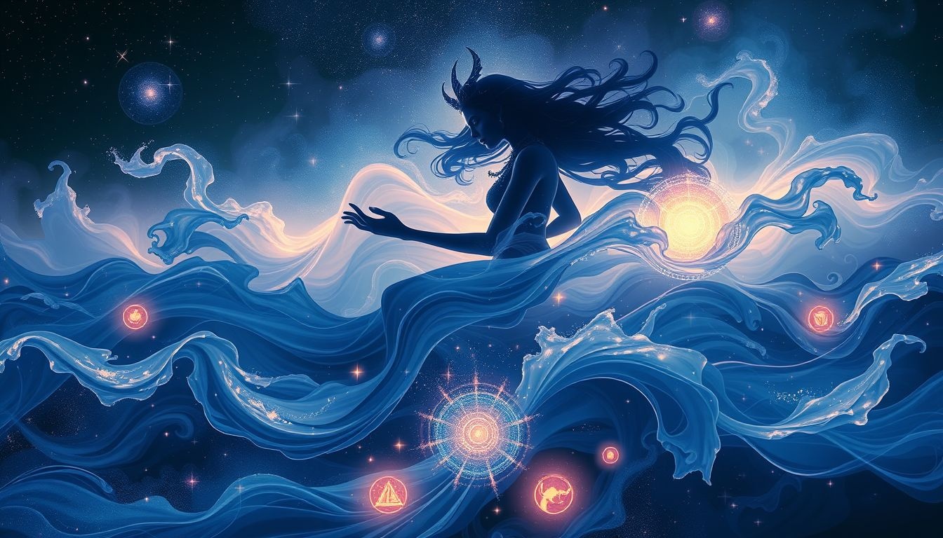 Rêver de Kali et d'eau révèle des émotions intenses et intuition.