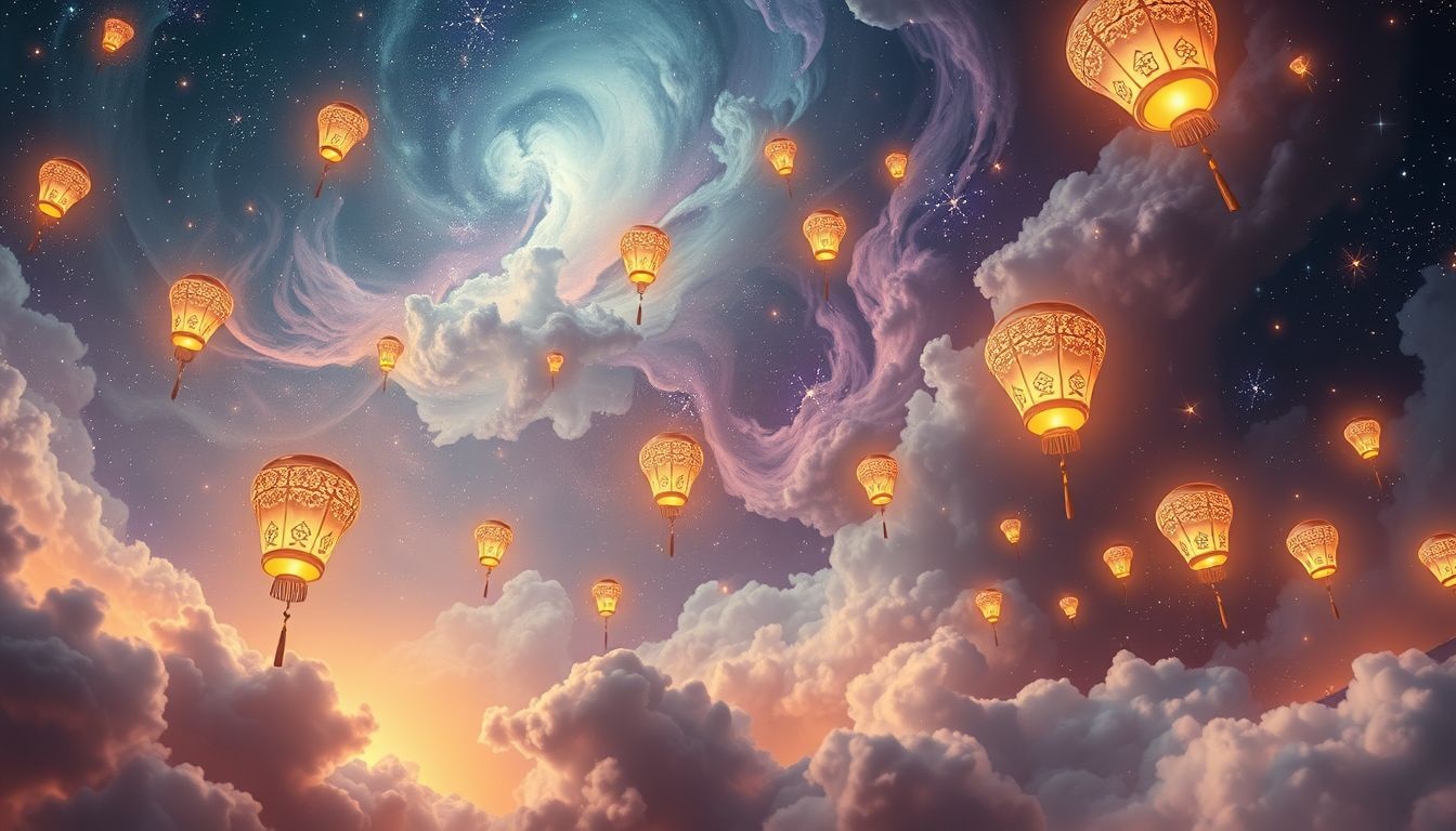 Rêver de lampions avec motifs révèle des secrets subconscients profonds.