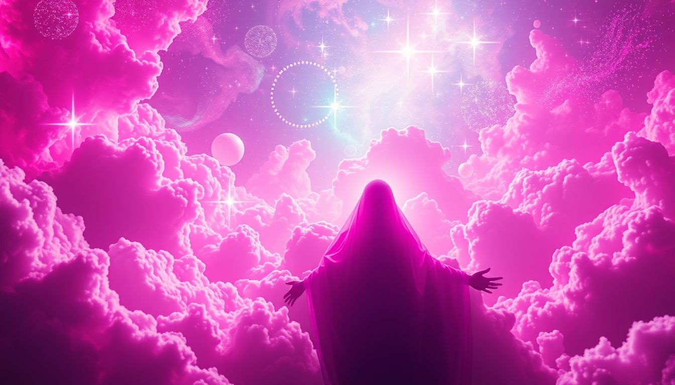 Rêver de lumière magenta symbolise une illumination spirituelle profonde.