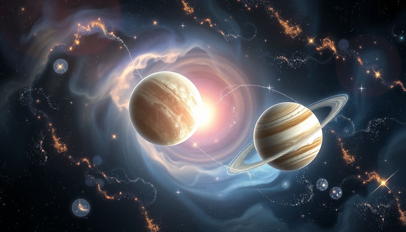 Rêver de Mercure et Jupiter symbolise croissance mentale et espoir.