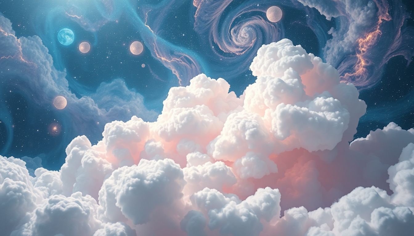 Rêver de nuages d'ouate symbolise une escapade douce et imaginative.