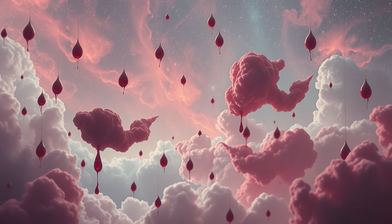 Rêver de pluie de sang symbolise souvent un avenir troublé.