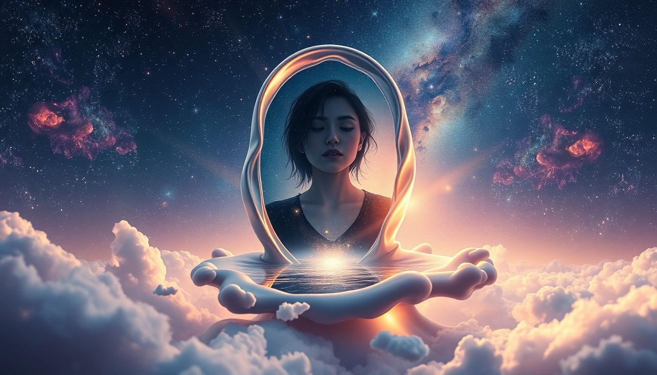 Rêver d’un miroir déformant reflète un profond doute intérieur.